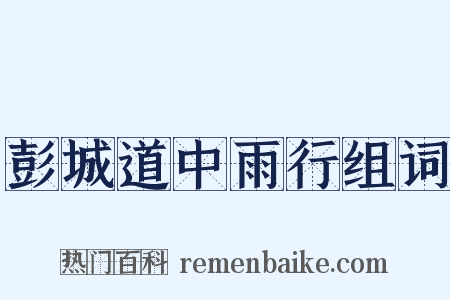 彭城道中雨行组词是什么意思的图片